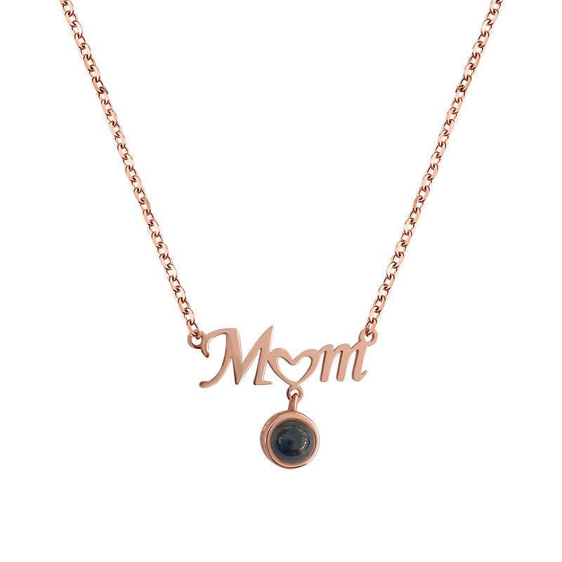 S925 Silver 100 Languages I Love You Projection Necklace Girl