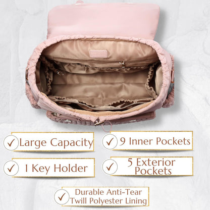 Large-Capacity Stylish Insulated Quilted Mommy Backpack For Outdoor Travel