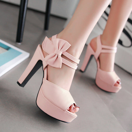 Fish-mouth Shoes Bow-knot Sandals Womens