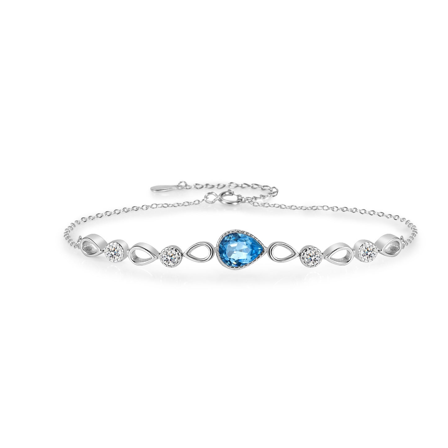 Sterling Silver Tears Of The Mermaid Jewelry Set Blue Crystal Women