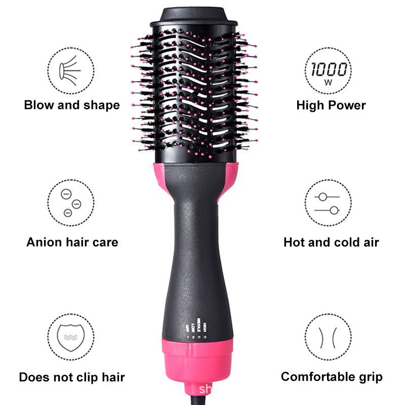 Multifunctional Hair Dryer Hot Air Brush Style Women Hair Straightener Curler One Step Electric Blow Dryer Brush