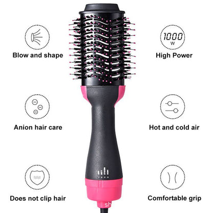 Multifunctional Hair Dryer Hot Air Brush Style Women Hair Straightener Curler One Step Electric Blow Dryer Brush