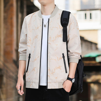 Men's Jacket Casual Baseball Uniform Pilot Zipper Jacket