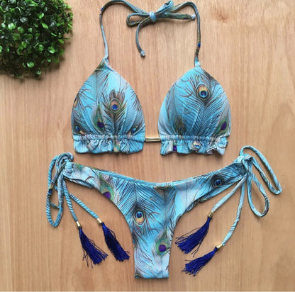 Women's Two-piece Printed Swimsuit Triangle Bikini