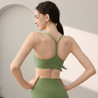 Y-shaped back yoga bra