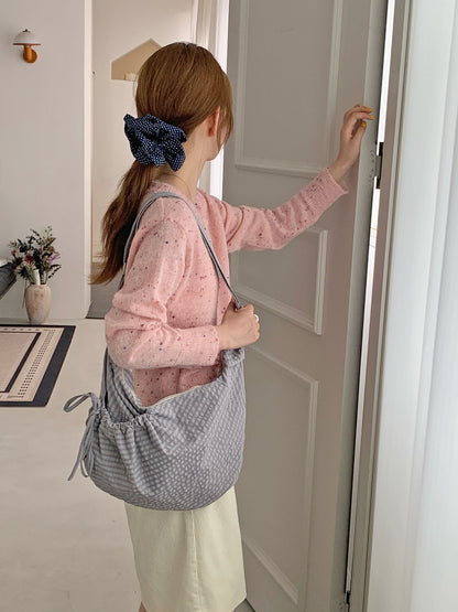 Korean-style Instagram-inspired Relaxed-fit Horn-shaped Tote Bag With A Large Capacity