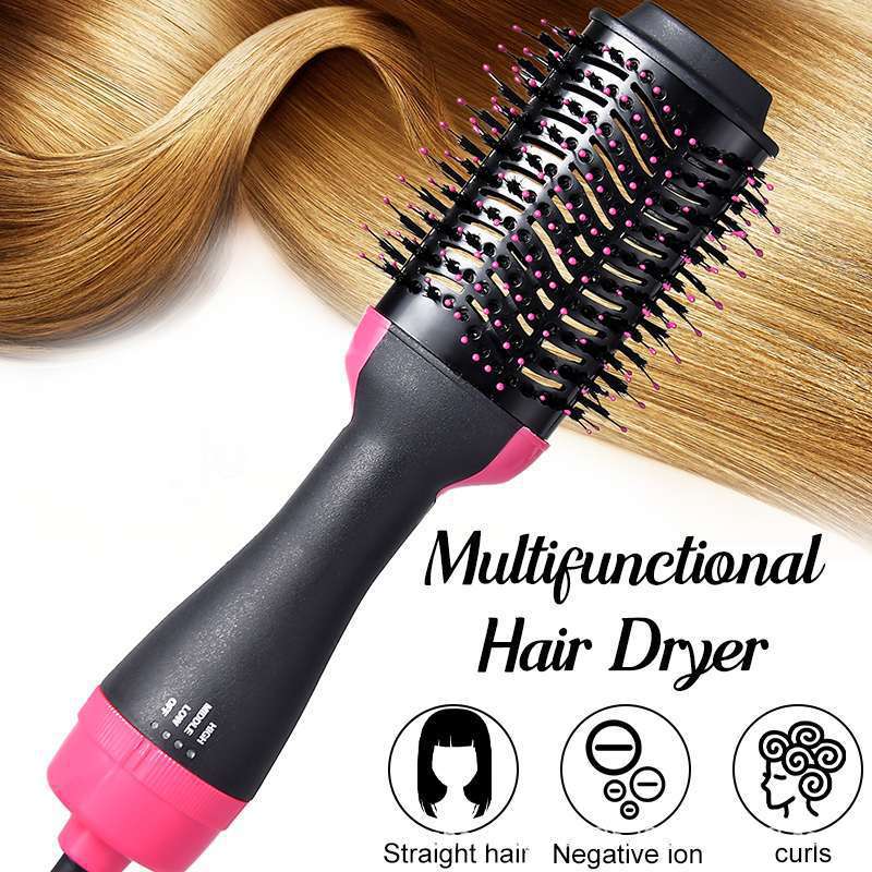Multifunctional Hair Dryer Hot Air Brush Style Women Hair Straightener Curler One Step Electric Blow Dryer Brush