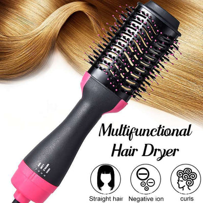 Multifunctional Hair Dryer Hot Air Brush Style Women Hair Straightener Curler One Step Electric Blow Dryer Brush