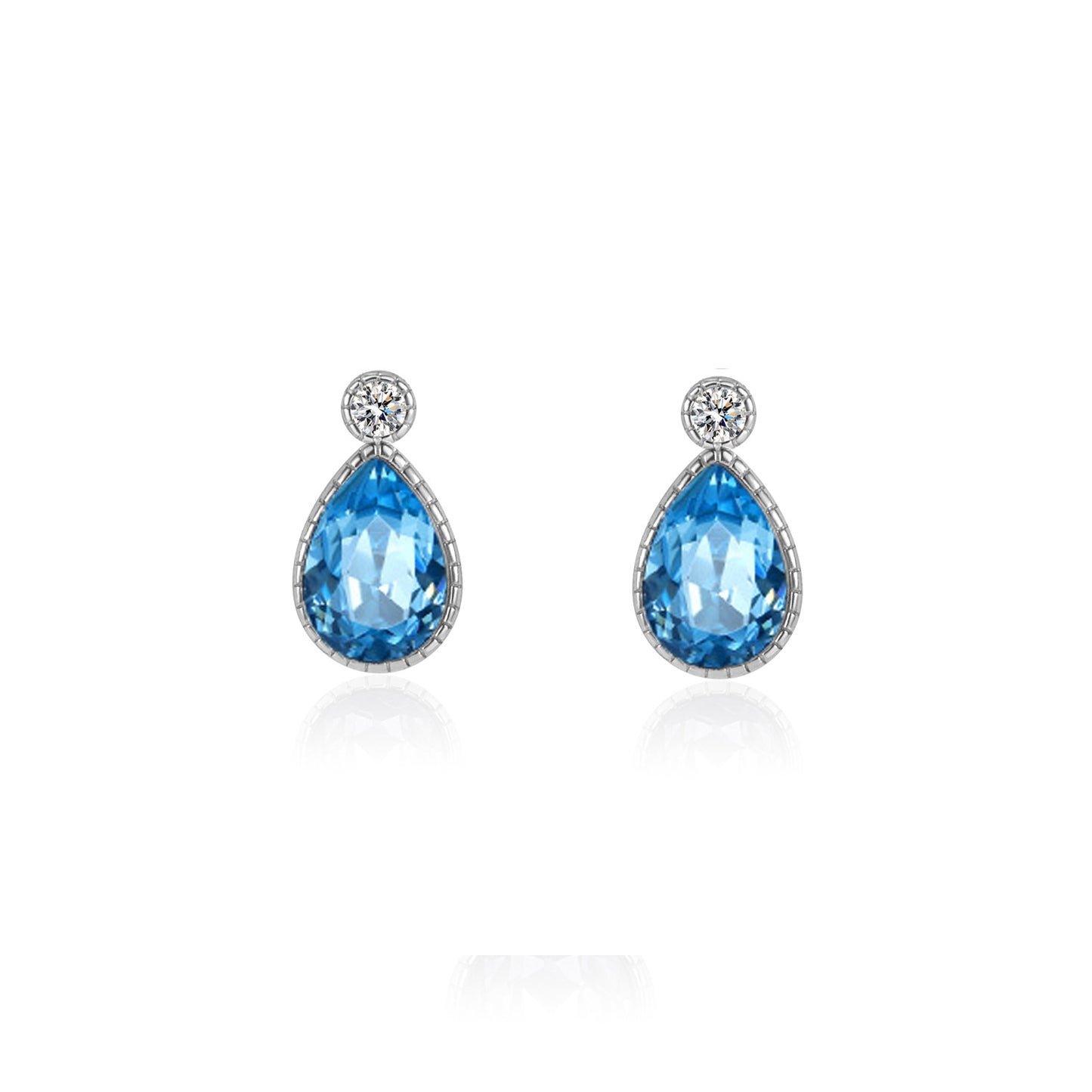 Sterling Silver Tears Of The Mermaid Jewelry Set Blue Crystal Women