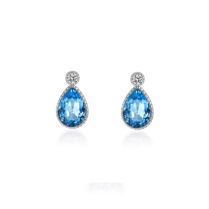 Sterling Silver Tears Of The Mermaid Jewelry Set Blue Crystal Women