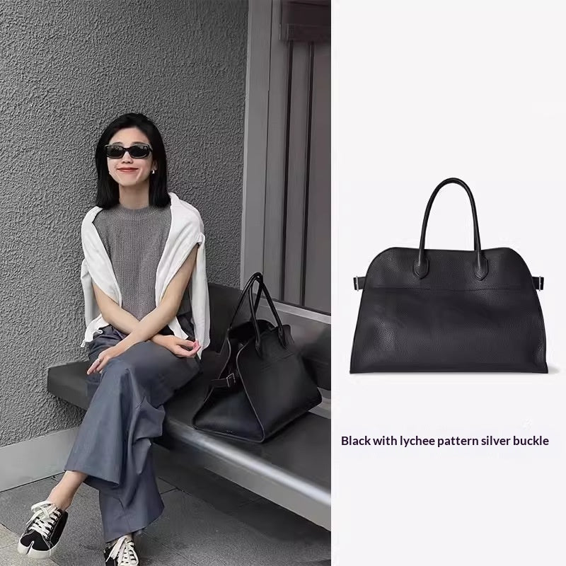Womens Commuter Tote Bag In Textured Suede