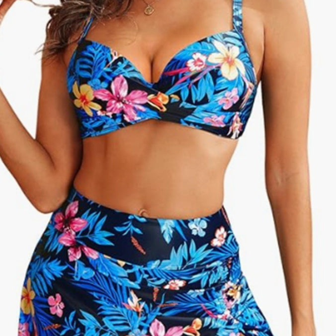 Hard Bag High Waist Bikini Sexy Gathering Swimwear