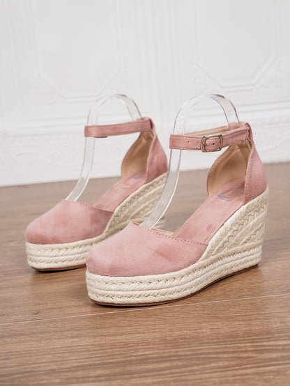 Platform Espadrille Sandals With Ankle Strap