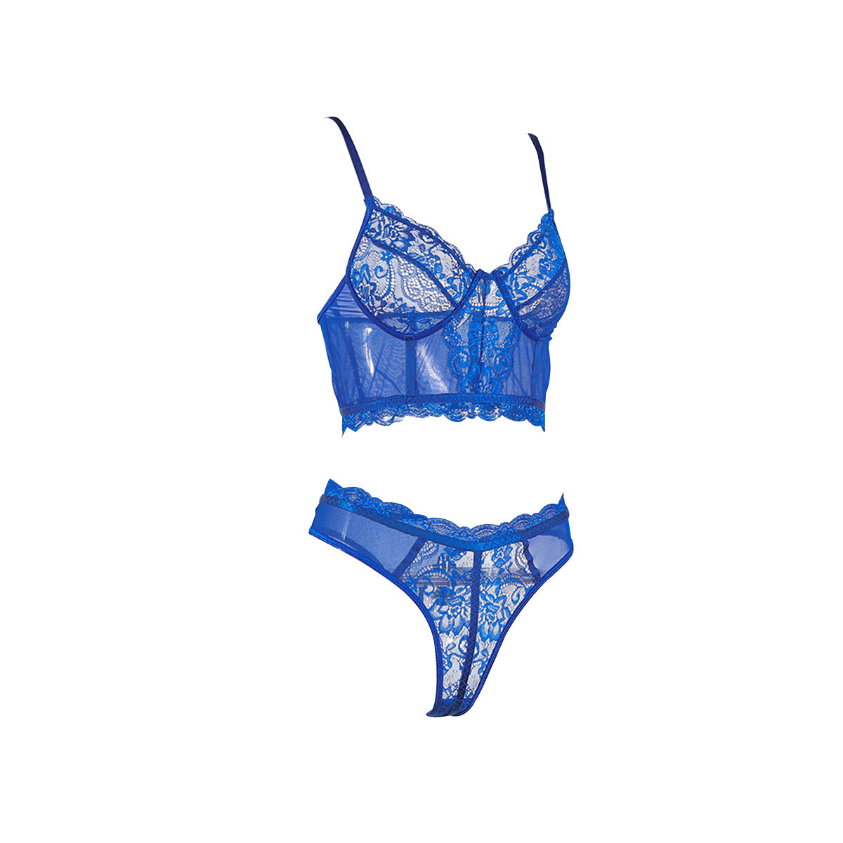 Women's Stitching Lace See-through Underwear Set
