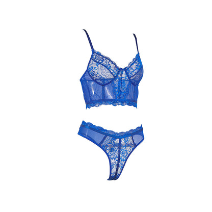 Women's Stitching Lace See-through Underwear Set