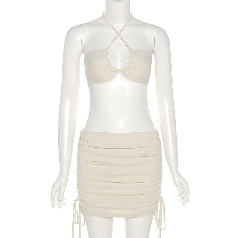 Tube Top Halter Top High Waist Stretch Skirt Skirt Outfit