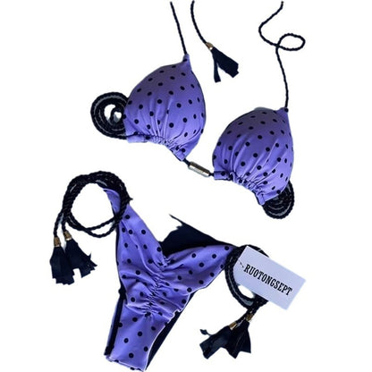 Women's Seaside Hand-knitted Rope Pure Color Bikini