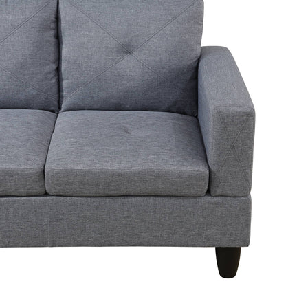 Pickup Only--66.5 Grey Linen 3-Piece Living Room Sofa Set