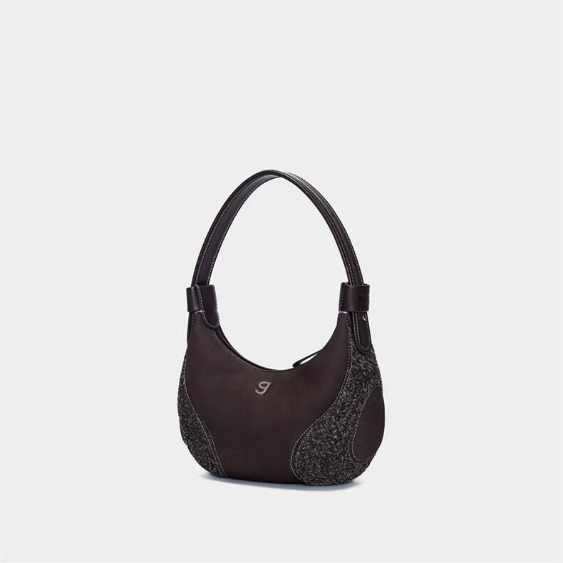 Womens Baseball Underarm Bag Crescent-Shaped Crossbody Bag