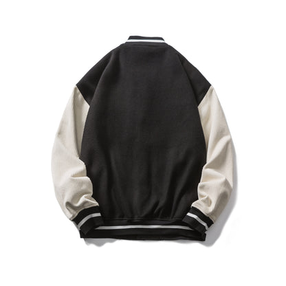 Men's New Jacket Embroidered Standard Woolen Stand Collar Baseball Jersey