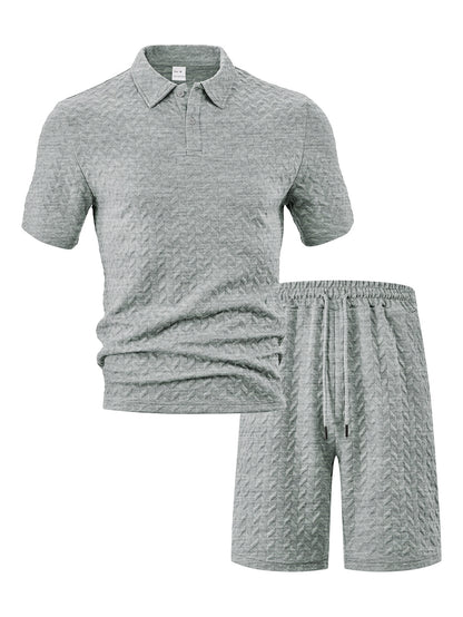 Summer Lapels Casual Short Sleeve Men's Shirt Suit