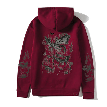 Cold Design Butterfly Hooded Sweater