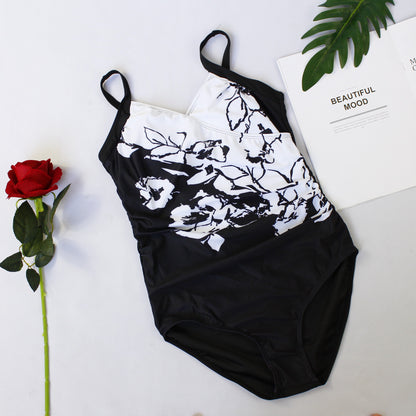 Women's Fashion Print Old Fat Swimsuit