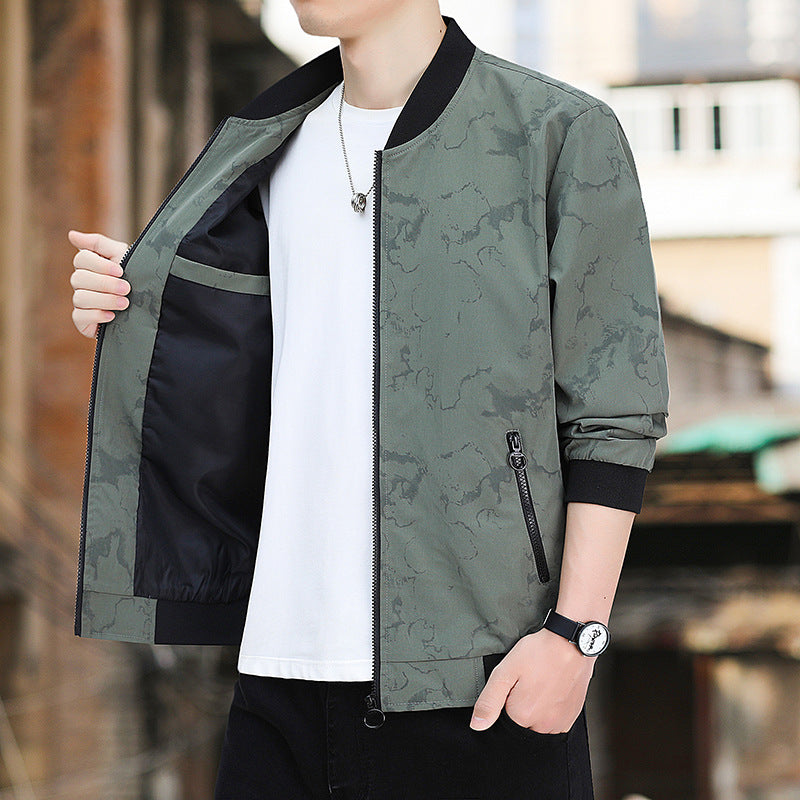 Men's Jacket Casual Baseball Uniform Pilot Zipper Jacket