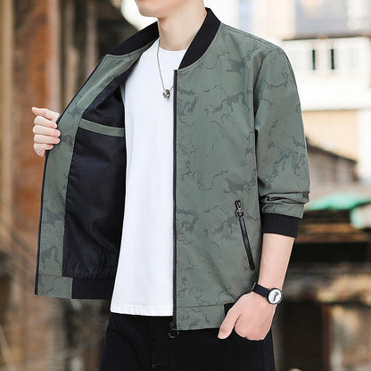 Men's Jacket Casual Baseball Uniform Pilot Zipper Jacket