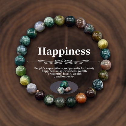 Natural Stone Geometric Beaded Bracelet