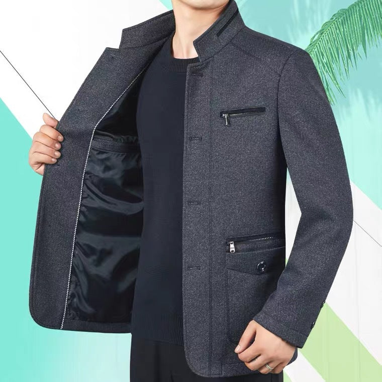 Men's Thin Stand-Up Collar Casual Loose Jacket