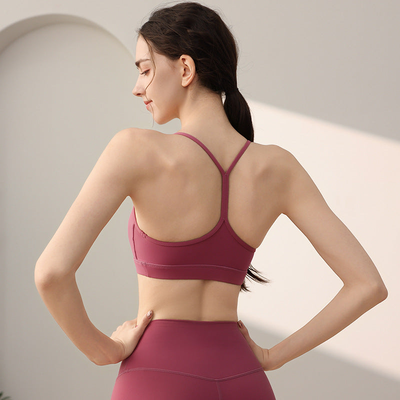 Y-shaped back yoga bra