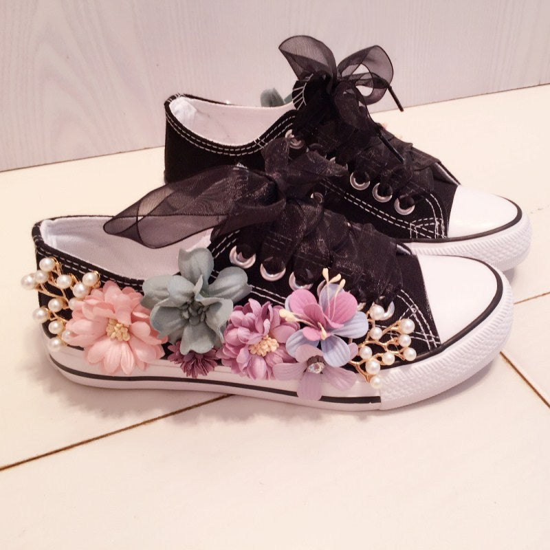 Girls' Mid-cut Canvas Shoes, Sports Shoes, Casual Shoes, Single Shoes