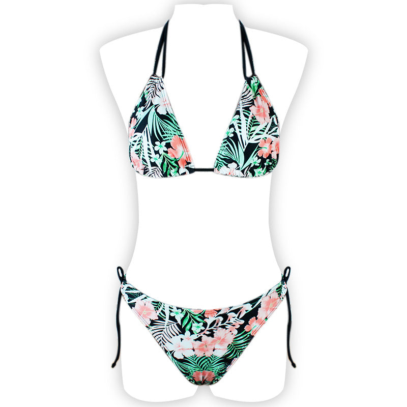 New Bikini Women's Swimsuit Printed Halter Series