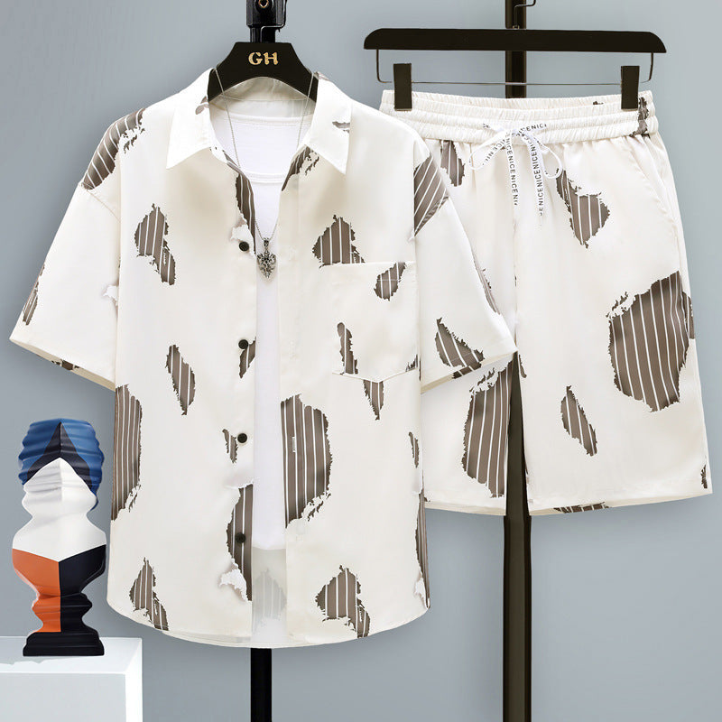 Men's Casual Sports Cool Shorts Two-piece Set