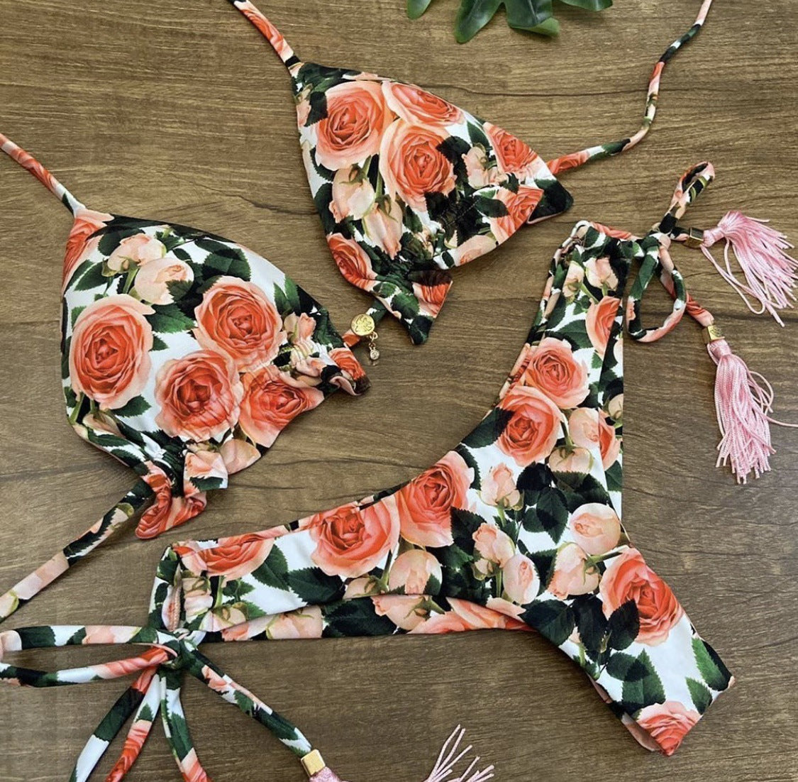 Women's Two-piece Printed Swimsuit Triangle Bikini