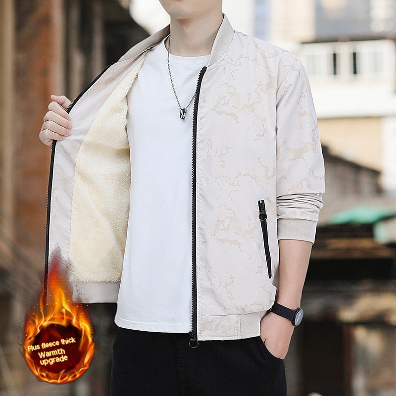 Men's Jacket Casual Baseball Uniform Pilot Zipper Jacket