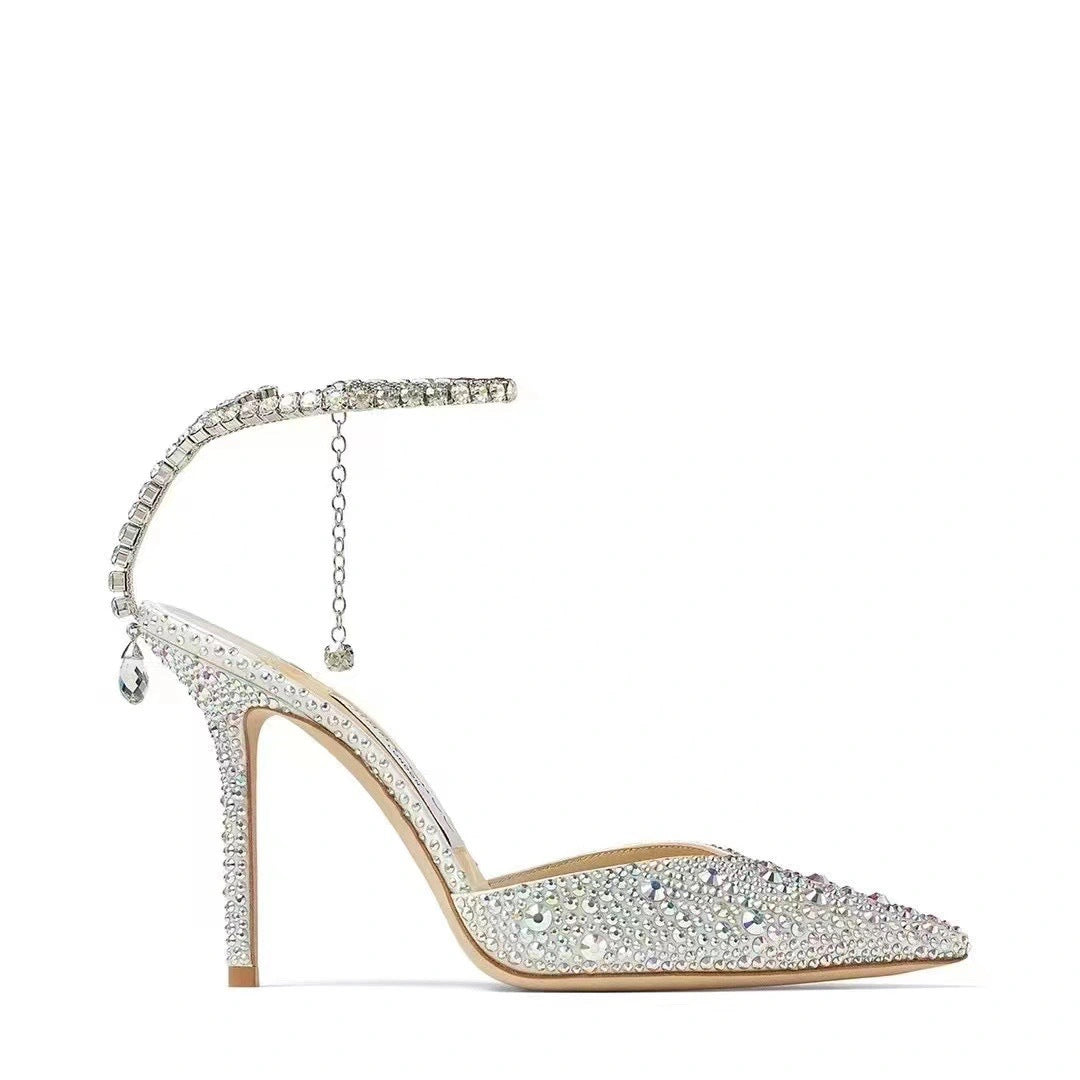 Gradient Color Full-Blown Crystal Fairy High Heels