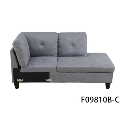 Pickup Only--66.5 Grey Linen 3-Piece Living Room Sofa Set