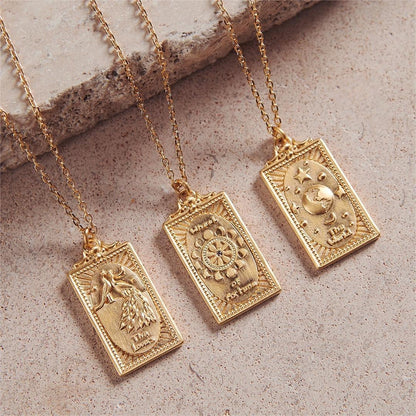 Titanium Steel Vintage Classic Tarot Necklace Fashion Ornament