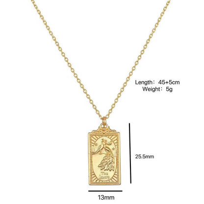 Titanium Steel Vintage Classic Tarot Necklace Fashion Ornament
