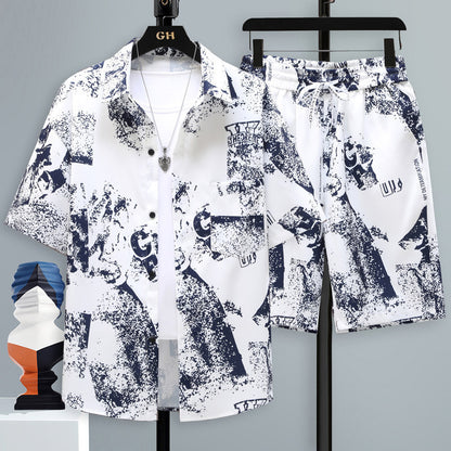Men's Casual Sports Cool Shorts Two-piece Set