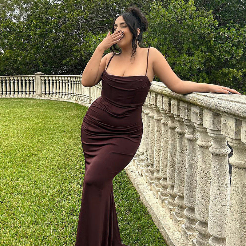 European And American Elegant Fishtail Sling Dress