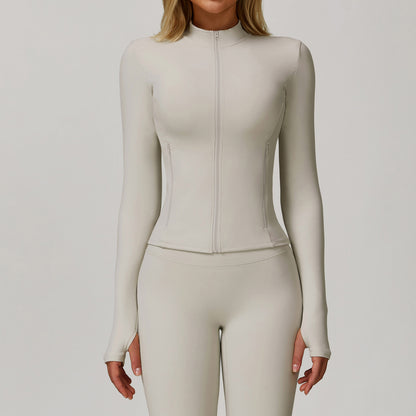 Long-sleeve Zipper Quick-drying Yoga Jacket Sports Workout Clothes
