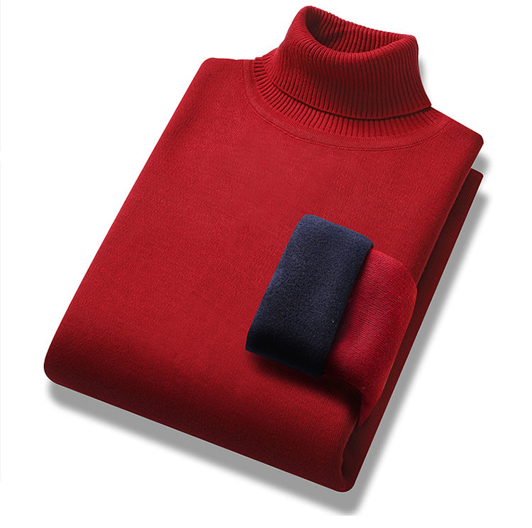 Turtleneck Sweater Men's Loose Velvet Thickened Sweater