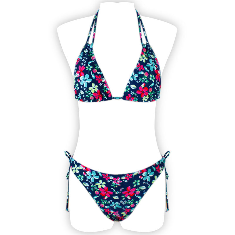 New Bikini Women's Swimsuit Printed Halter Series