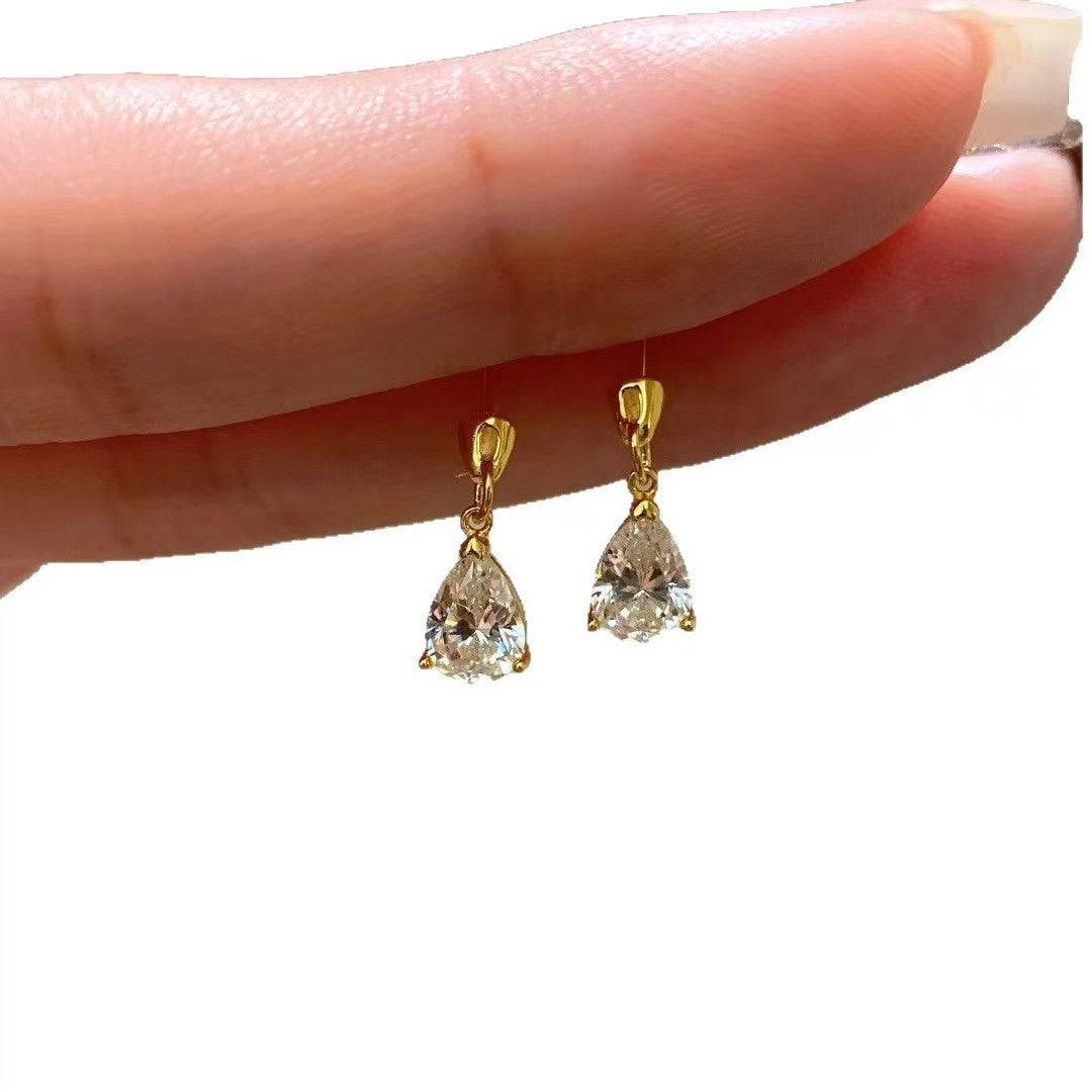 Exquisite High-end Stylish Minimalist Versatile Crystal Earrings