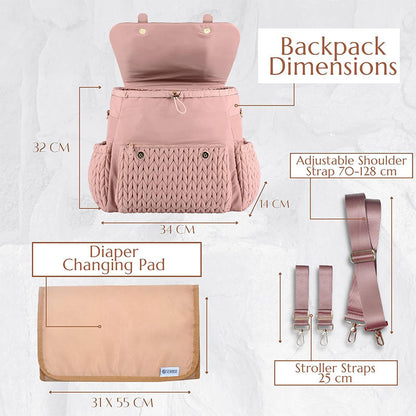 Large-Capacity Stylish Insulated Quilted Mommy Backpack For Outdoor Travel