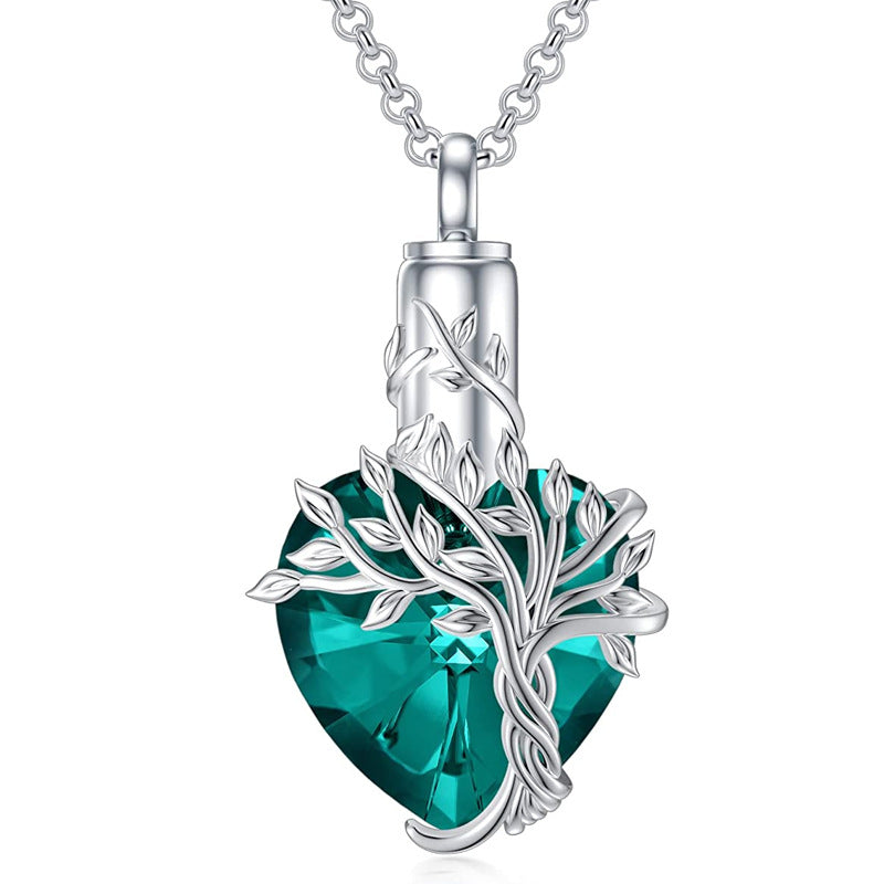 Fashion Heart-shaped Crystal Stainless Steel Necklace