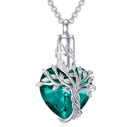 Fashion Heart-shaped Crystal Stainless Steel Necklace